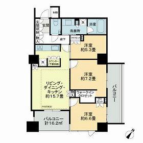 アトラスタワー向ヶ丘遊園(3LDK/15階)の間取り写真