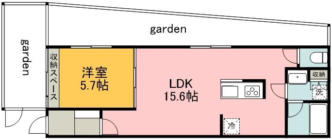 BRILLIANT JO-1(1LDK/1階)の間取り写真
