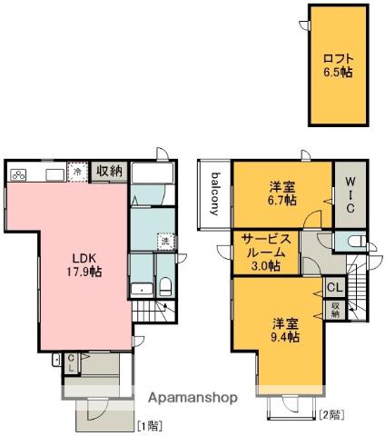 京王電鉄京王線 武蔵野台駅 徒歩5分 2階建 築1年(2SLDK)の間取り写真