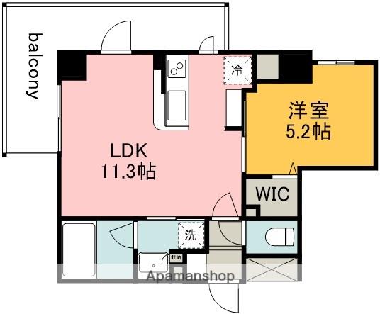 華のテラス(1LDK/3階)の間取り写真