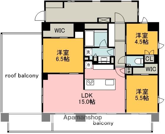 華のテラス(3LDK/6階)の間取り写真