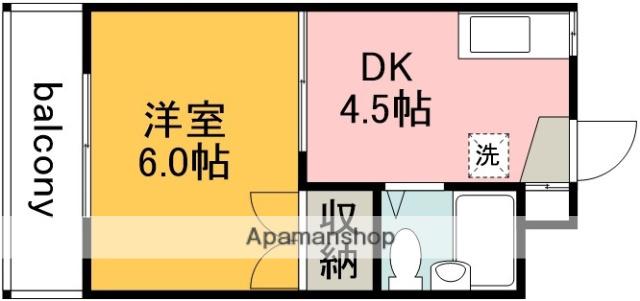 タクジムタカノ(1DK/2階)の間取り写真