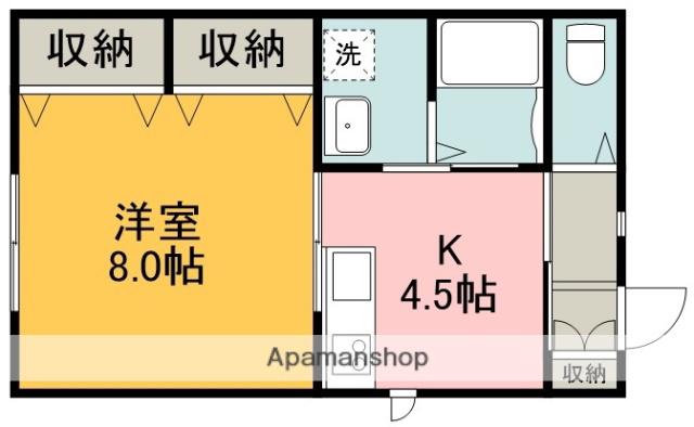 ベルシャンブル(1K/1階)の間取り写真