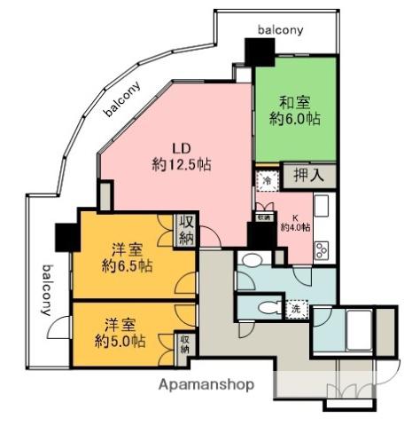 グランタワー調布国領(3LDK/23階)の間取り写真