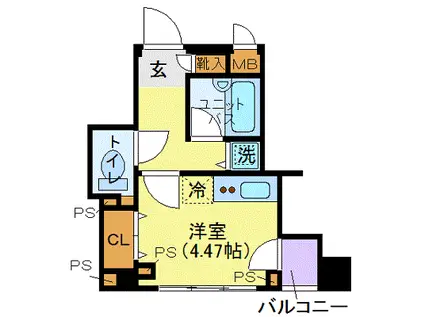 メインステージ青山(ワンルーム/2階)の間取り写真