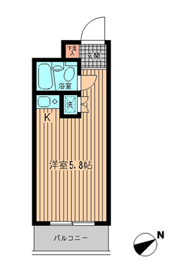 マメゾン西荻窪(ワンルーム/2階)の間取り写真