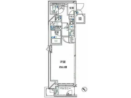 パレステュディオ浜松町(1K/1階)の間取り写真