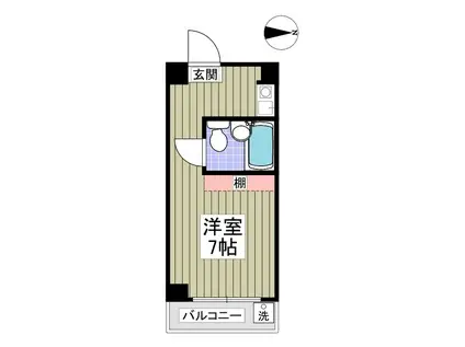 アイエヌジー笹塚(ワンルーム/2階)の間取り写真