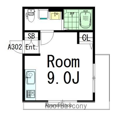 PLUM HOUSE A(ワンルーム/2階)の間取り写真