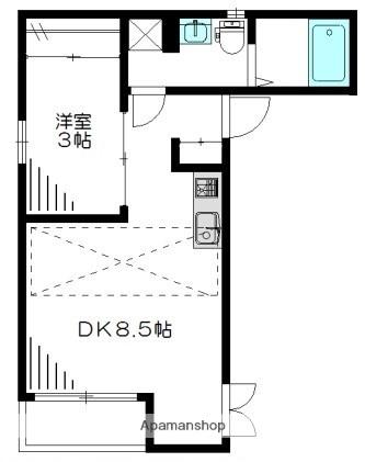 メゾンオークラ(1LDK/2階)の間取り写真