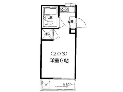 Sコーポ(1K/2階)の間取り写真