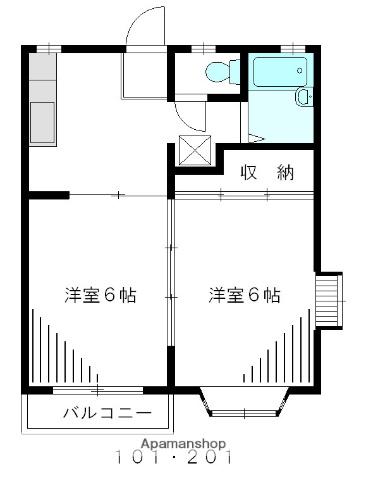 キャロットハウス(1LDK/2階)の間取り写真