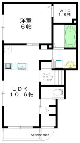 MAISON DE LUMIERE(1LDK/1階)の間取り写真