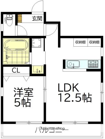 桜上水2丁目メゾン(1LDK/1階)の間取り写真