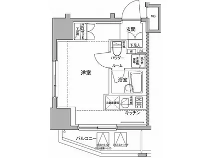 セジョリ北千住ノワール(ワンルーム/5階)の間取り写真