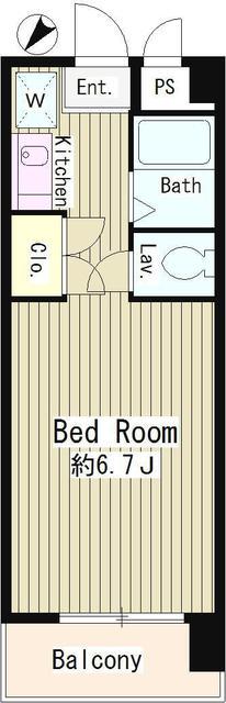 エステージ西調布(ワンルーム/1階)の間取り写真