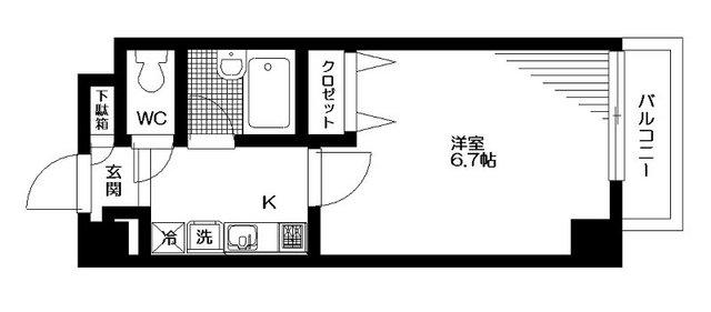 ボヌール三軒茶屋(1K/3階)の間取り写真