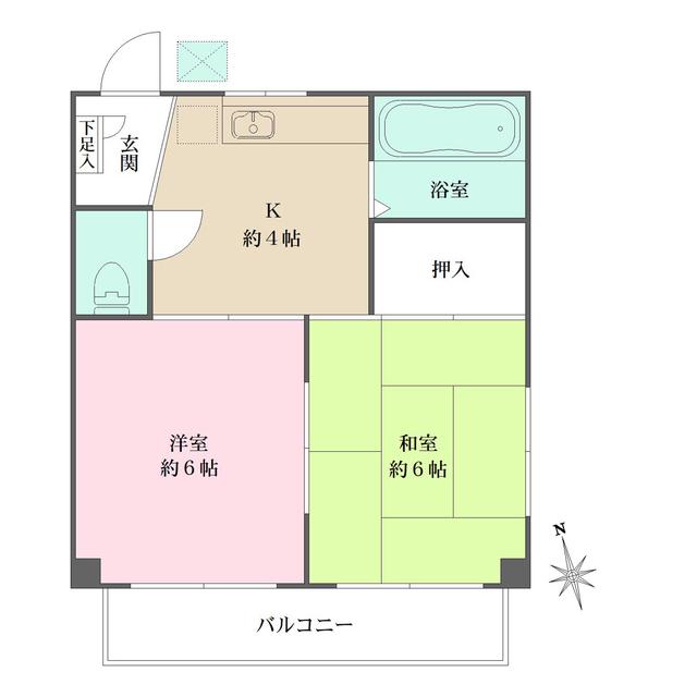 サンハイツ木月 1階階 間取り