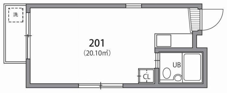 はるCORP(ワンルーム/2階)の間取り写真