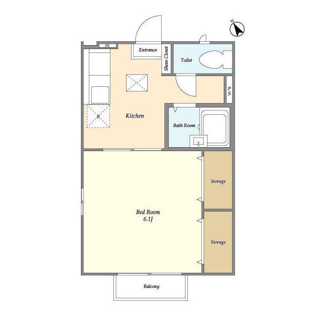 フェリース村松(1K/1階)の間取り写真