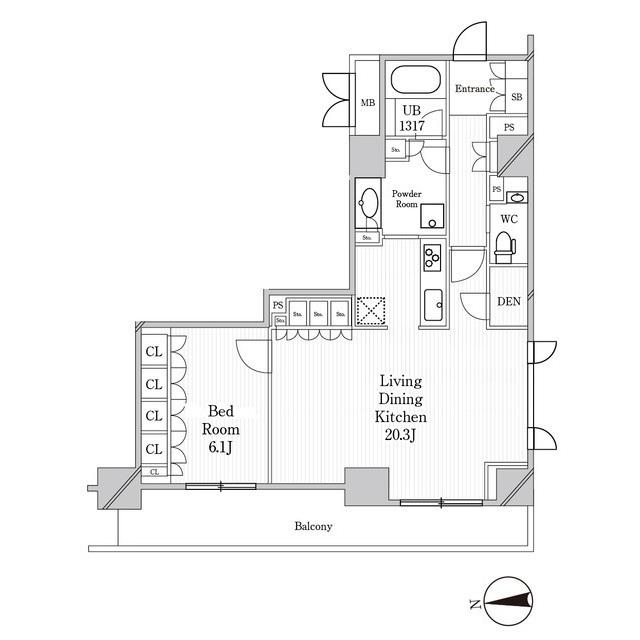 JP NOIE 恵比寿西(1LDK/5階)の間取り写真