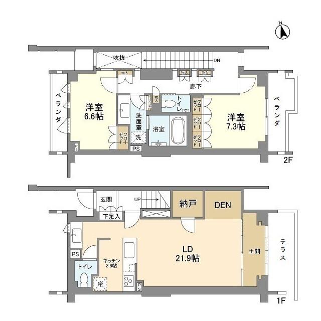 瀬田の杜 GARDEN & TERRACE C棟(2LDK)の間取り写真