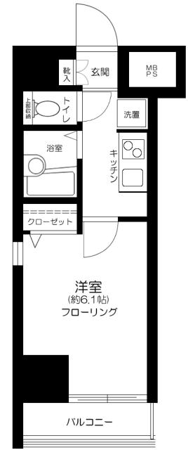 ステージファースト代々木公園(1K/2階)の間取り写真
