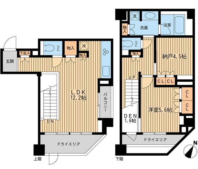 レジデンス三宿(1SLDK/1階)の間取り写真