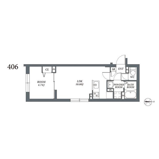 エルファーロ代々木上原2(1LDK/4階)の間取り写真