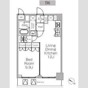 プラウドフラット三軒茶屋Ⅱ(1LDK/2階)の間取り写真