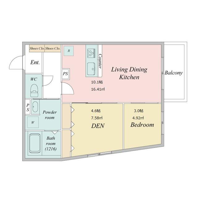 LIVEFLAT学芸大学(1SLDK/2階)の間取り写真