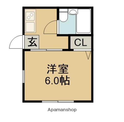 入山コーポ(1K/1階)の間取り写真