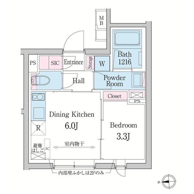 デュオメゾン渋谷(1DK/2階)の間取り写真