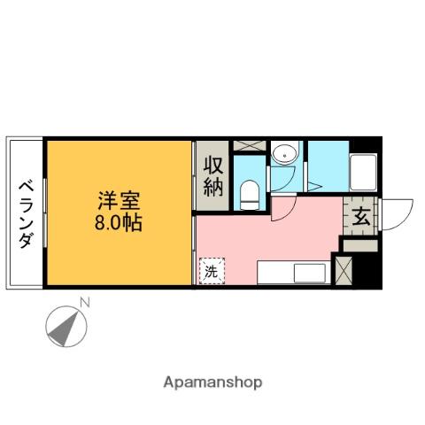 新屋第一マンション(1K/4階)の間取り写真
