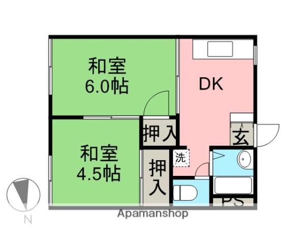 シャピトル宮崎台(2K/1階)の間取り写真