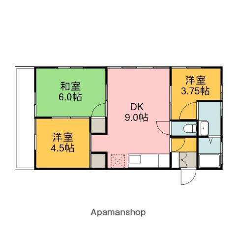 フラワーハイツ(3DK/2階)の間取り写真