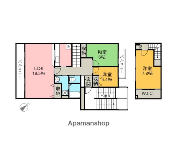 オクトス市ヶ尾4号棟(3LDK/3階)の間取り写真