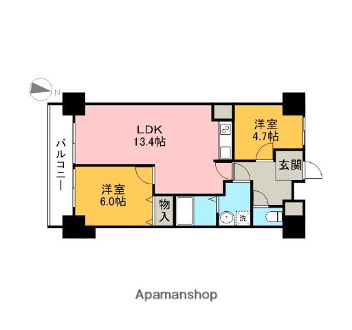 美しが丘ルピナス(2LDK/9階)の間取り写真