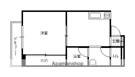 ENOKI BLD(1DK/2階)の間取り写真
