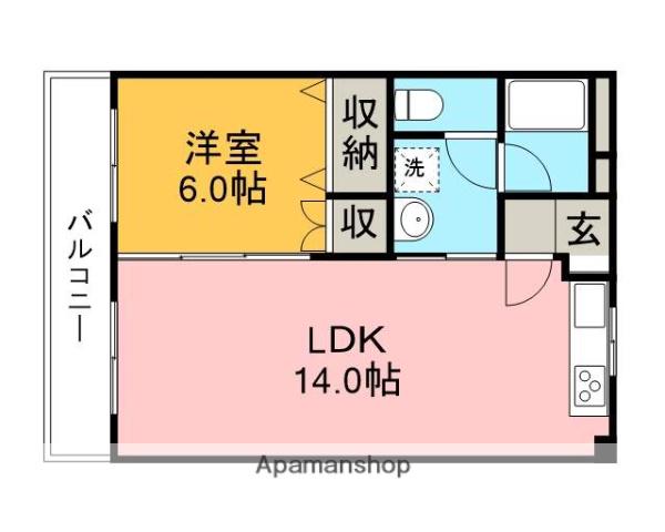やよいビル(1LDK/2階)の間取り写真