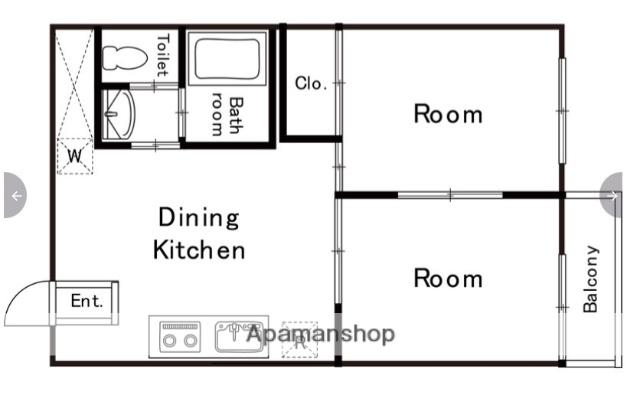 メゾン1(2DK/1階)の間取り写真