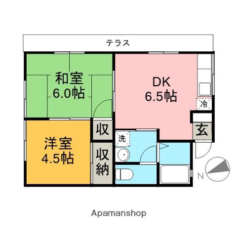 メゾン辰巳(2DK/1階)の間取り写真
