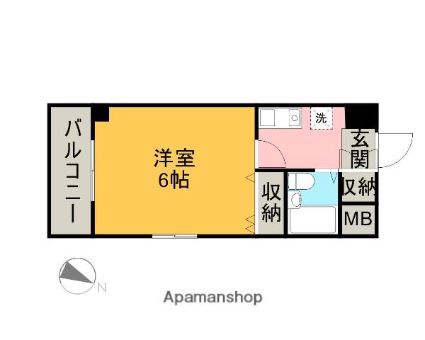 リーセントパレス宮崎(1K/5階)の間取り写真