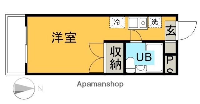 プラスパーたまプラーザ(ワンルーム/2階)の間取り写真