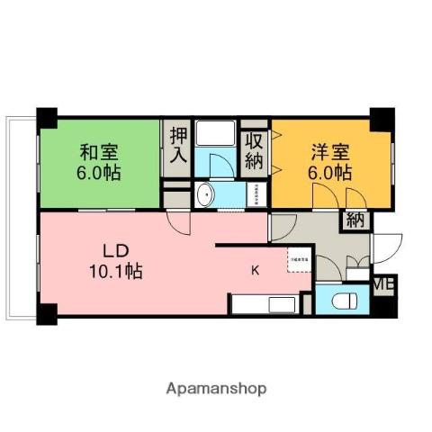ベルシェモア(2LDK/3階)の間取り写真