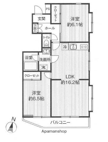 HILLSCOURT宮前平(2LDK/4階)の間取り写真