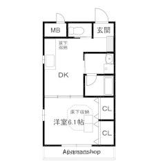 司マンション(1DK/1階)の間取り写真