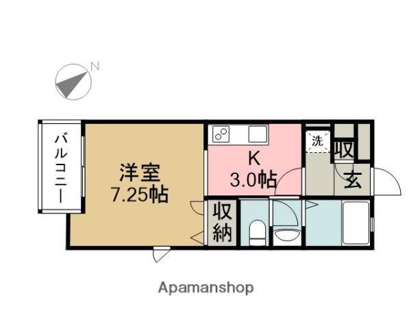 プライム蔵(1K/2階)の間取り写真