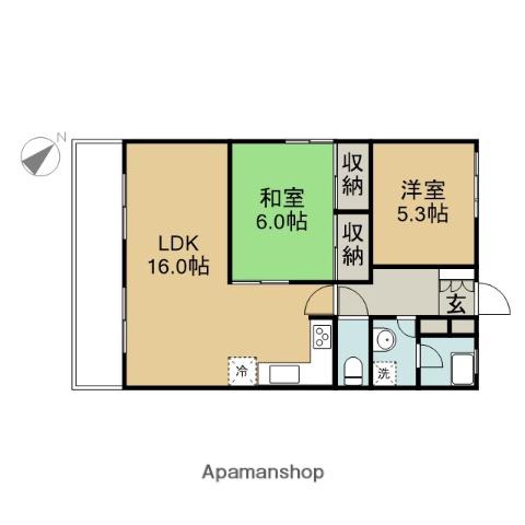 美しが丘ドエリングA棟(2LDK/7階)の間取り写真