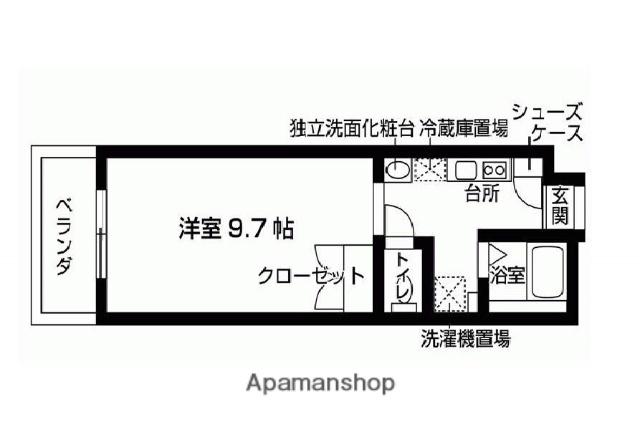 ジュネス(ワンルーム/2階)の間取り写真